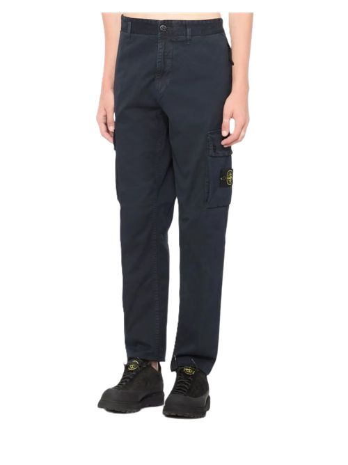 Pantalone cargo vestibilità slim con tasche con zip Stone Island | L2S15 3100034 S00L1V0120 NAVY BLUE